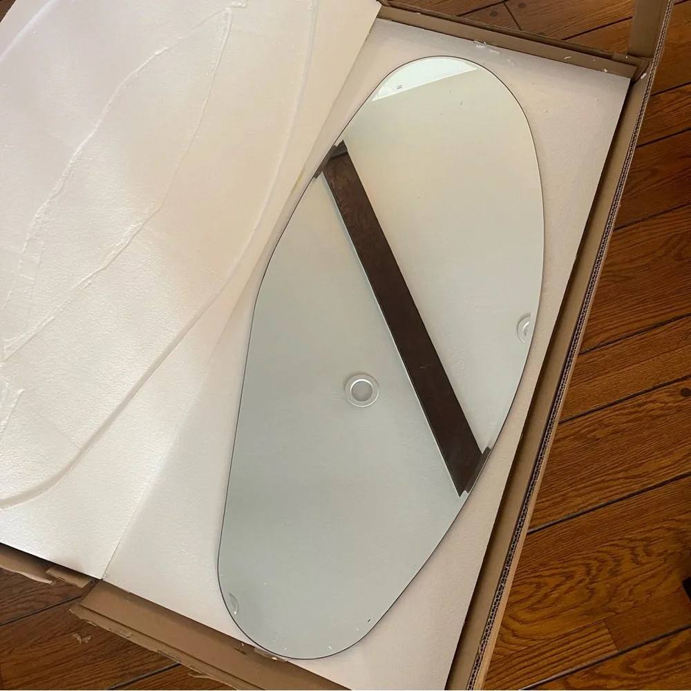 NEW West Elm Modern Full Length Boho Curved Assymetrical Wall Hanging Mirror 47
